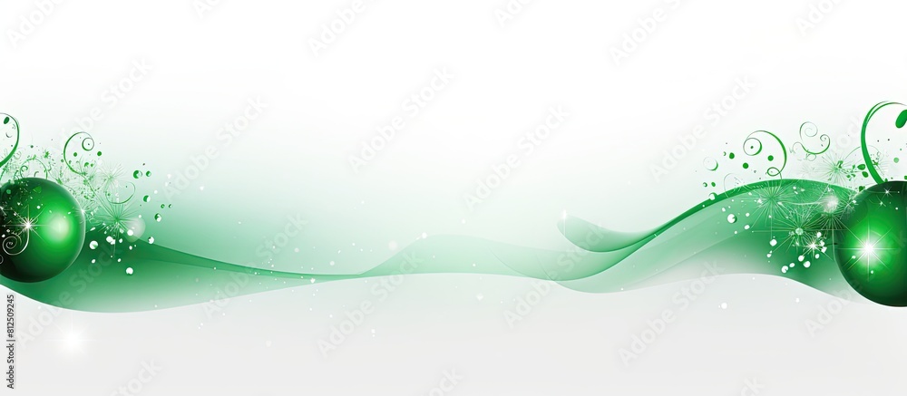 Poster A festive Christmas themed green card with decorative elements on a clean white background perfect for adding text or images Copy space image