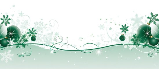 A festive Christmas themed green card with decorative elements on a clean white background perfect for adding text or images Copy space image