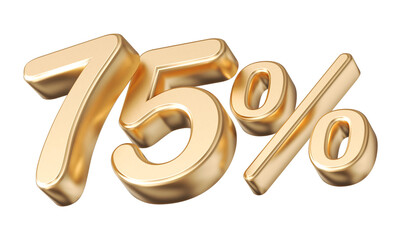 75 percent golden 3d render