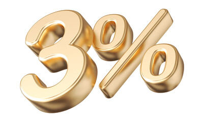 3 percent golden 3d render