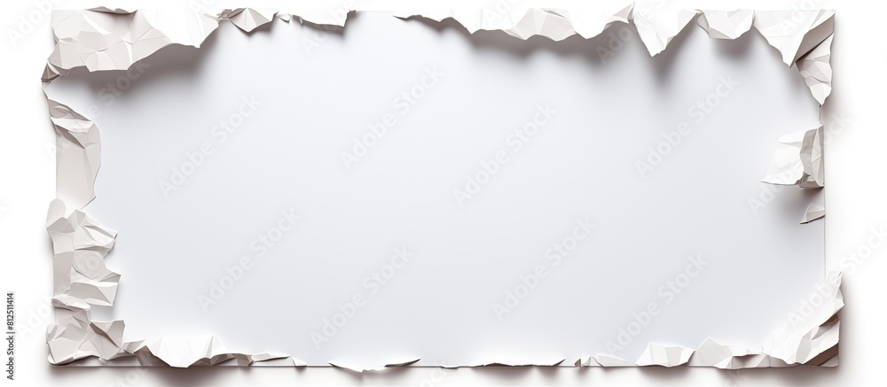 Aufkleber A torn piece of paper on a white background with a clipping path to isolate the image. Creative banner. Copyspace image