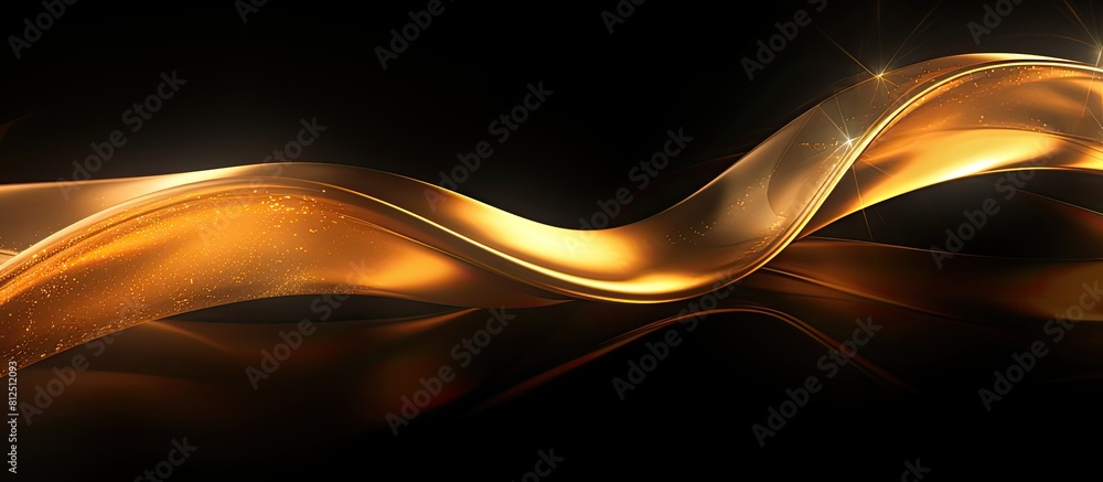 Poster a vibrant golden serpentine streamer against a background perfect for adding custom images. creative
