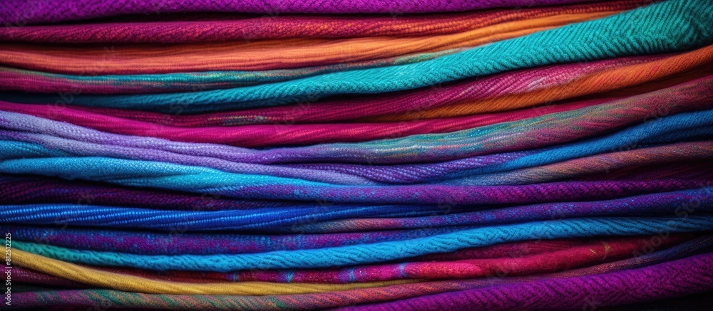Leinwandbilder A vibrant and textured background with a colorful blanket pattern perfect for adding copy space to images