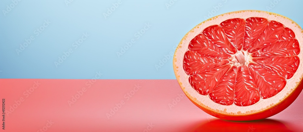 Aufkleber A vibrant background complementing a fresh grapefruit slice leaving room for copy space in the image