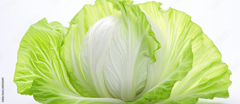 Aufkleber a vibrant cabbage placed on a white background providing ample copy space for any design elements