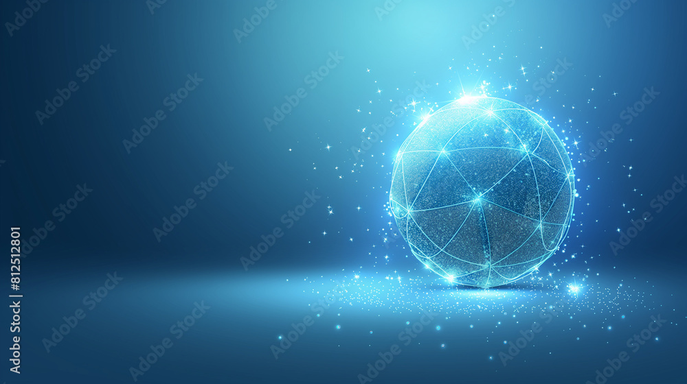Aufkleber vector illustrations of abstract blue futuristic globe digital economic or metaverse with glowing pa