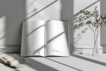 Advertising Banner on Magazine, Brochure Mockup. Generative Ai.