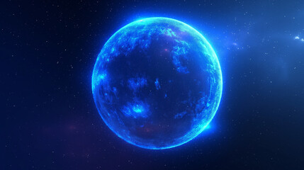 Fototapeta premium Vector illustrations of Abstract blue futuristic globe digital economic or metaverse with glowing particles around. Digital innovation and technology concepts.
