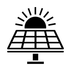 Solar panel icon black. eco friendly, sustainable, renewable and alternative energy symbols