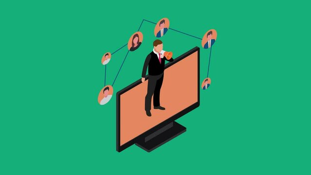 Searching for new employees. Recruitment agency. Headhunters 3d animation cartoon