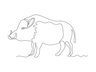 Abstract hog, logo,continuous ogo single one line art hand drawing sketch