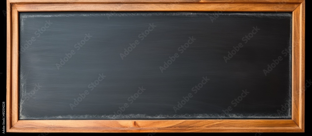Aufkleber a blackboard with a wooden frame is shown against a white background with a piece of note paper prov