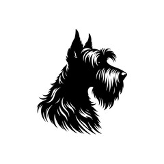 Minimalist Scottish Terrier Vector Silhouette - Capturing the Classic Charm of this Iconic Breed in Simplistic Elegance- Scottish Terrier Illustration.