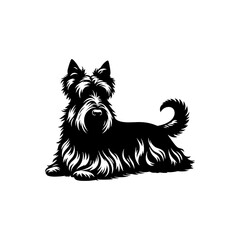 Minimalist Scottish Terrier Vector Silhouette - Capturing the Classic Charm of this Iconic Breed in Simplistic Elegance- Scottish Terrier Illustration.