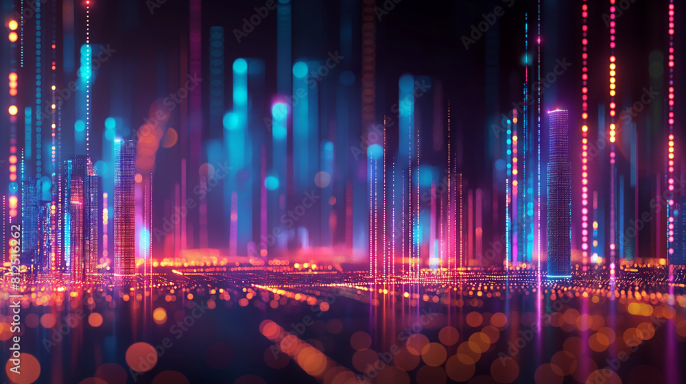 Poster digital technology security abstract background. data connection graphic vector. cities create techn