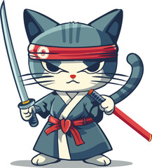 Cute cartoon ninja cat  © MDMASUD