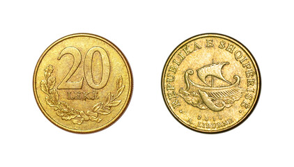 Twenty Albanian Leke coin of 2016