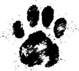 Grunge Paw print svg, distressed paw print svg, paw print vector, paw print ink splash, Paw print...