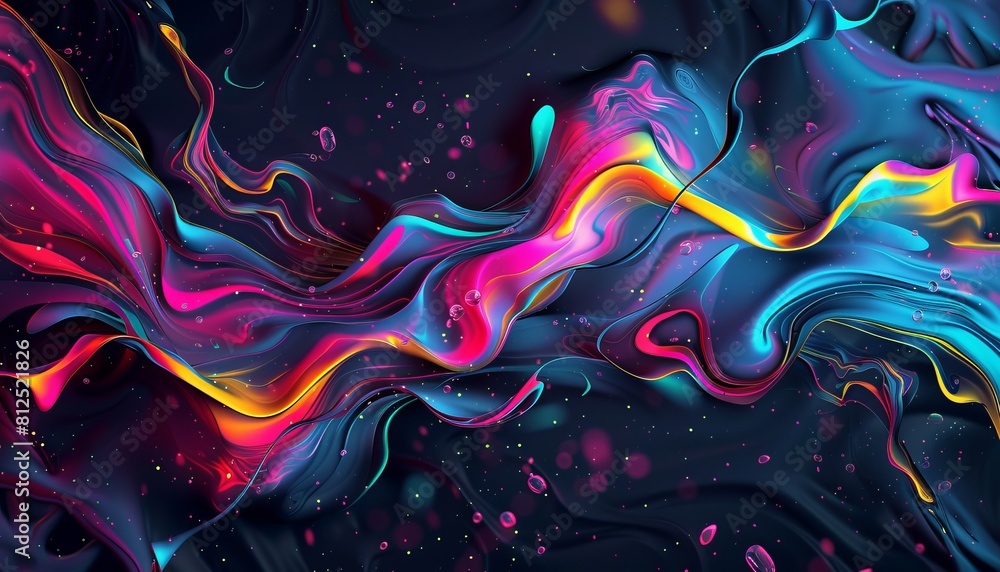 Sticker This image features a stunning array of vibrant colors that flow together like liquid art, creating an abstract and dynamic visual spectacle