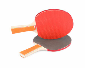 Ping pong rackets isolated on white. Sports equipment