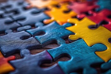 colorful unfinished puzzle pieces professional photography
