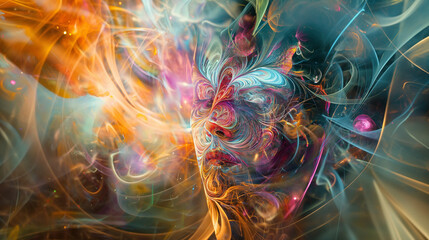 abstract fractal women head