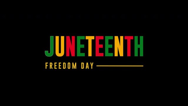 Juneteenth Independence Day  animated text. 