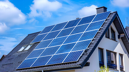 Fototapeta premium Cottages with solar panels