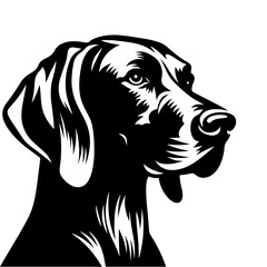 Weimaraner Dog Silhouette - Illustration of Weimaraner Dog- Minimalist Weimaraner Dog Vector.