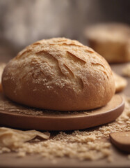Fototapeta na wymiar Organic sourdough bread crumb with whole wheat flour 