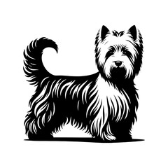  West Highland White Terrier vector Silhouette - Capturing the Endearing Beauty and Playful Spirit of this Beloved Breed-  West Highland White Terrier Illustration.