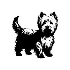  West Highland White Terrier vector Silhouette - Capturing the Endearing Beauty and Playful Spirit of this Beloved Breed-  West Highland White Terrier Illustration.