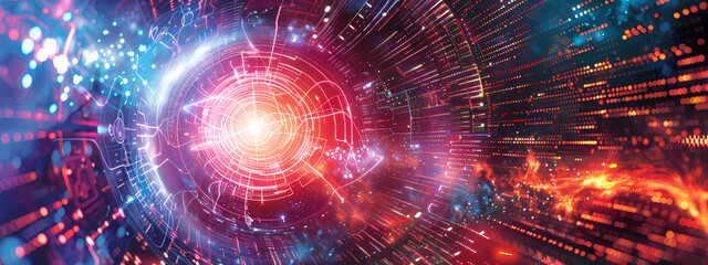 Obraz premium Cybernetic Core: The Heart of Digital Evolution