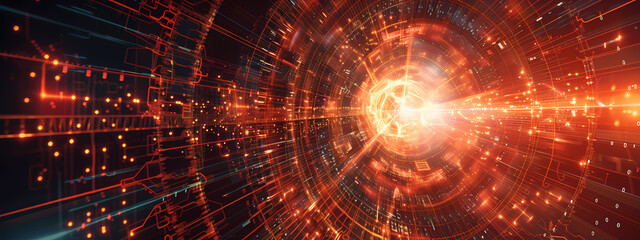 Obraz premium Cybernetic Core: The Heart of Digital Evolution
