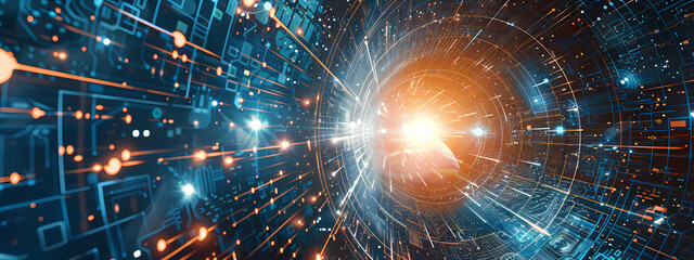 Obraz premium Cybernetic Core: The Heart of Digital Evolution