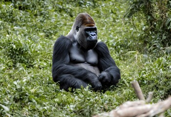 Naklejka premium A view of a Gorilla in the Jungle