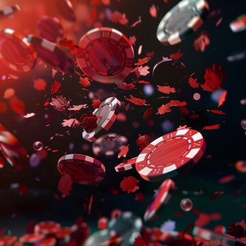 A visually captivating banner for a gambling concept, featuring casino chips and playing cards
