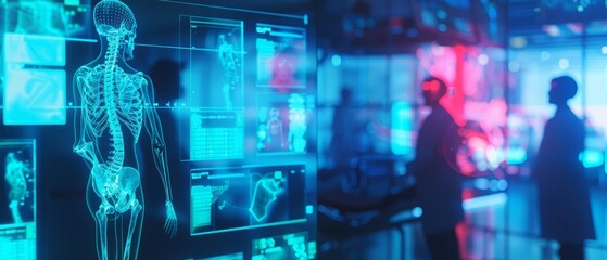 Amazing of radiology with Glow HUD big Icon of Xray imaging