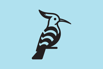 Hoopoe bird. Simple modern logo, icon, emblem. simple vector illustration © Victoria