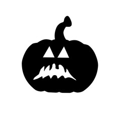 Halloween pumpkin silhouette with various expressions set of vector illustration