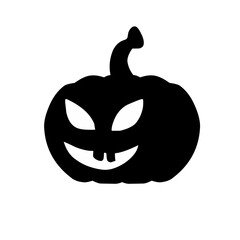 Halloween pumpkin silhouette with various expressions set of vector illustration