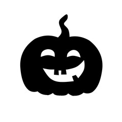 Halloween pumpkin silhouette with various expressions set of vector illustration