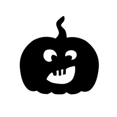 Halloween pumpkin silhouette with various expressions set of vector illustration