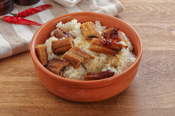 Roasred eel with steamed rice