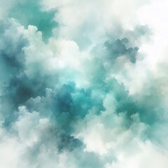Abstract watercolor texture background in teal tones - obrazy, fototapety, plakaty