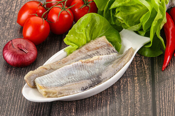 Herring fillet in the oil