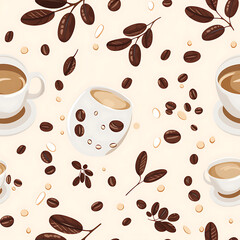 Coffee cup seamless pattern, the beauty of design for many different graphic works.