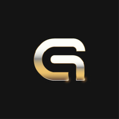 Letter G golden shadow alphabet capital letter, G logotype design