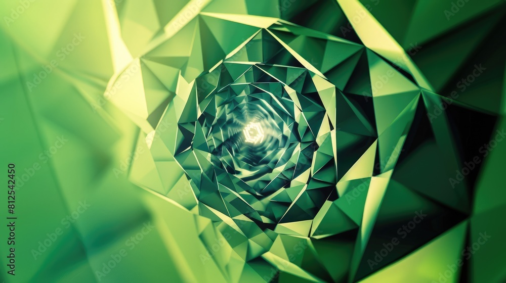 Poster green glowing triangular tunnel aig51a.