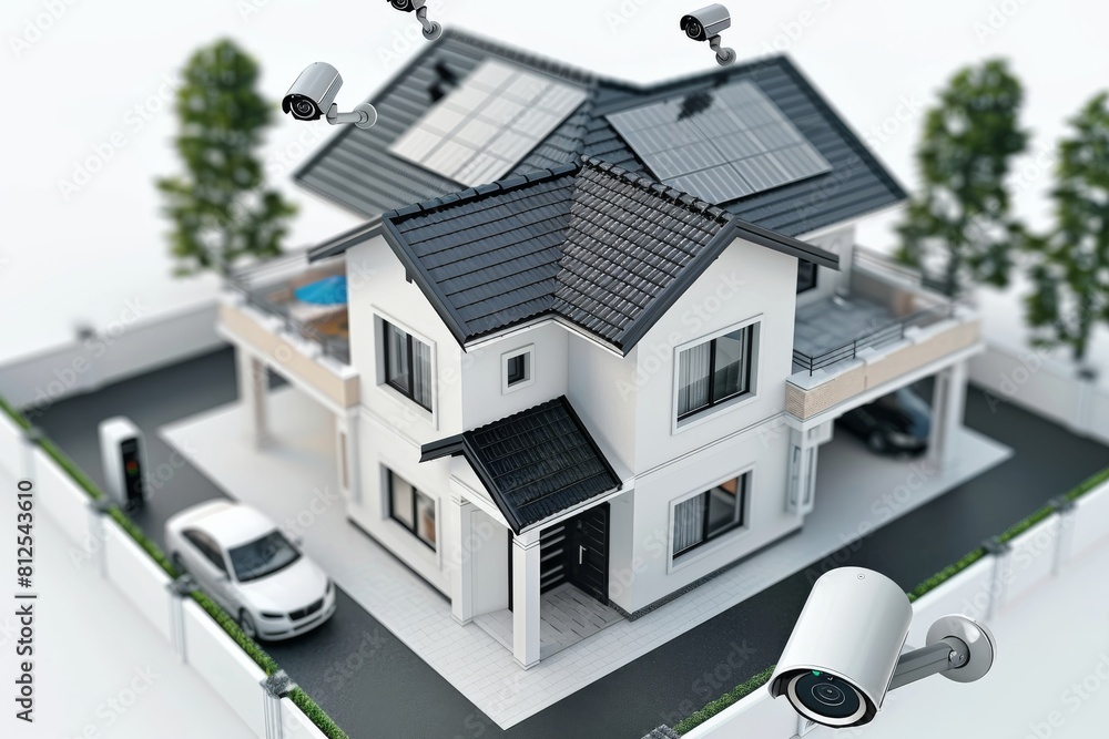 Poster secure your home with comprehensive camera surveillance integrating video technology for home-based 